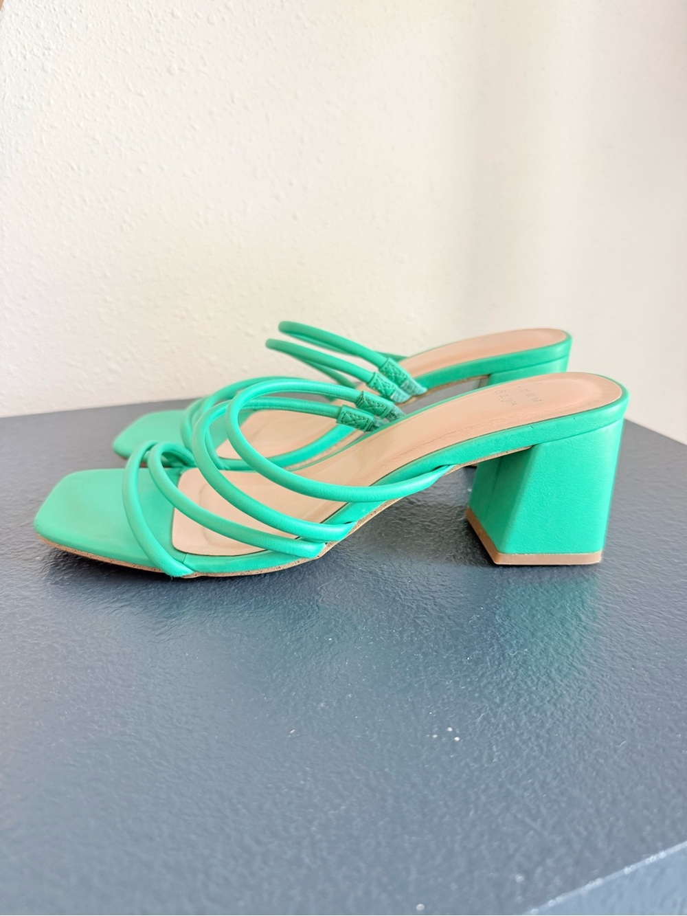 a new day Teal Strappy Block Heel Sandals